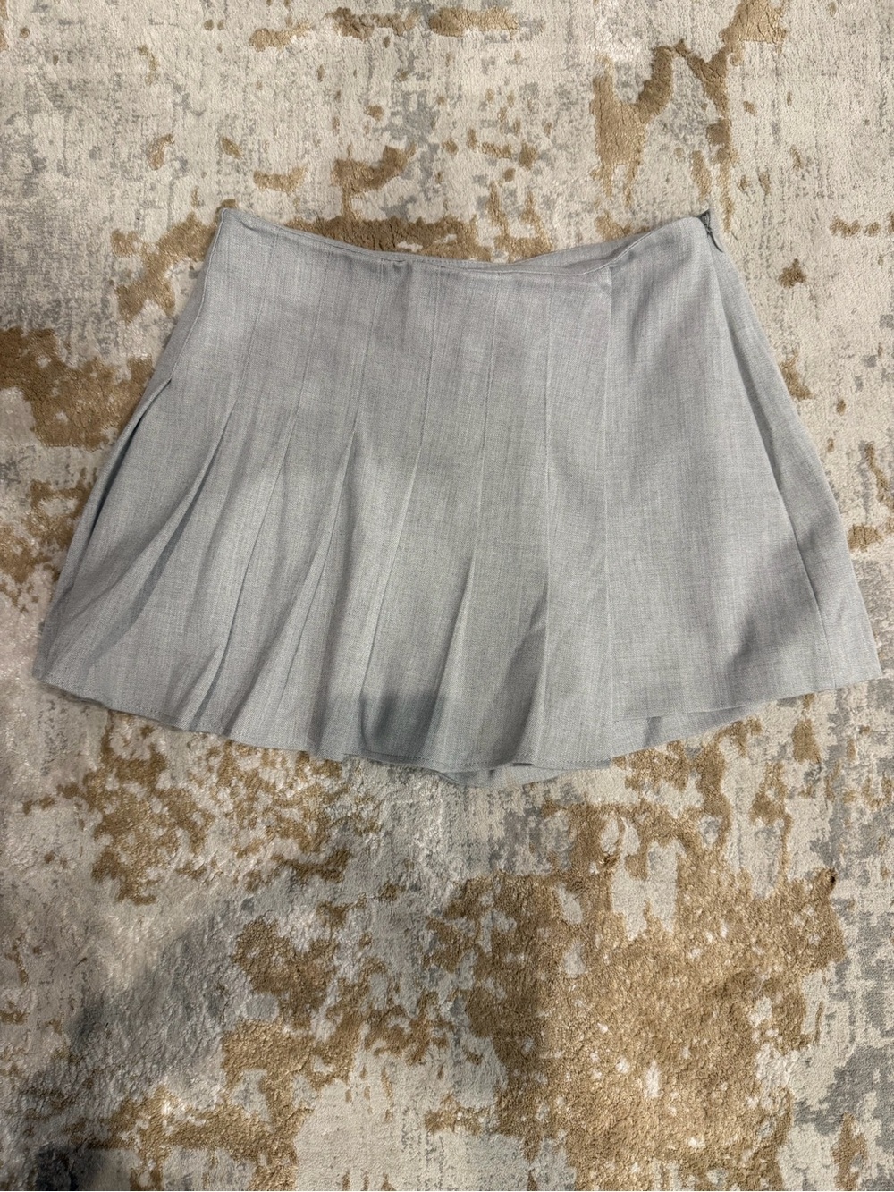 Zara Light Gray Pleated Skater Skirt